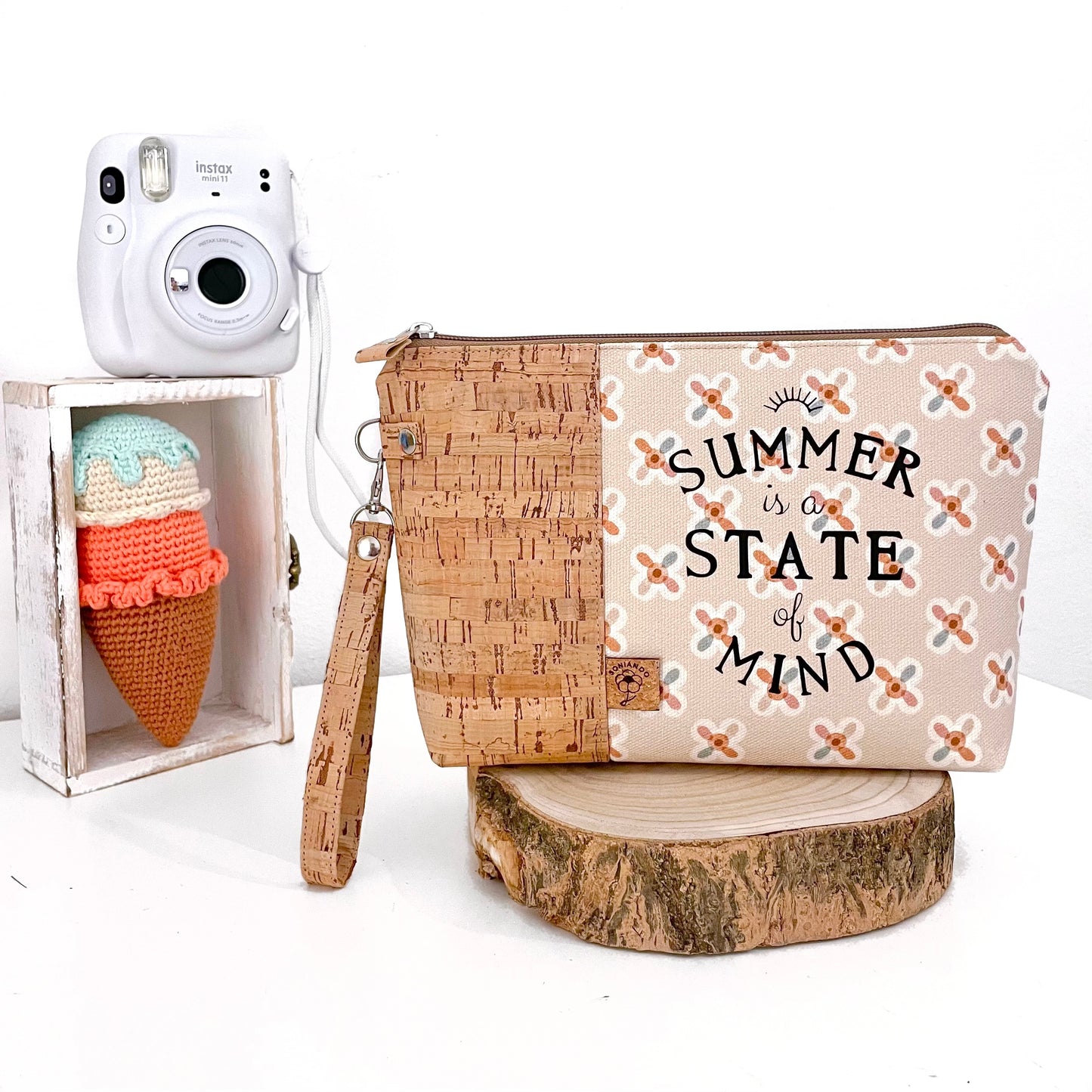 SUMMER POCHETTE GEOMETRICA BEIGE
