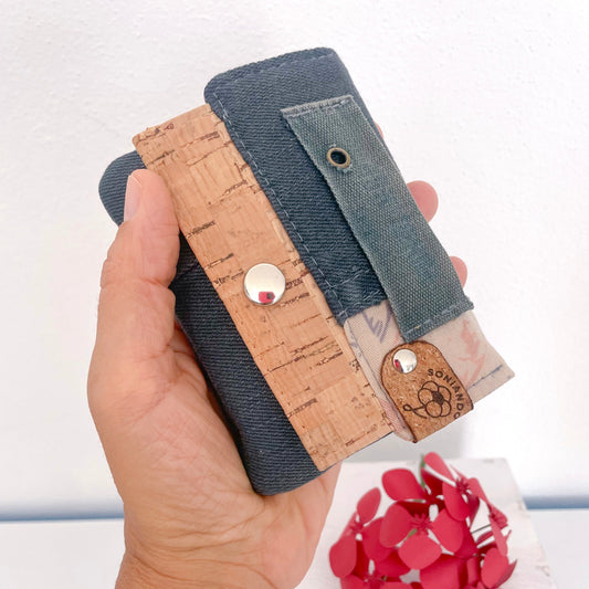 PORTAFOGLIO EVA MINI DENIM BLU