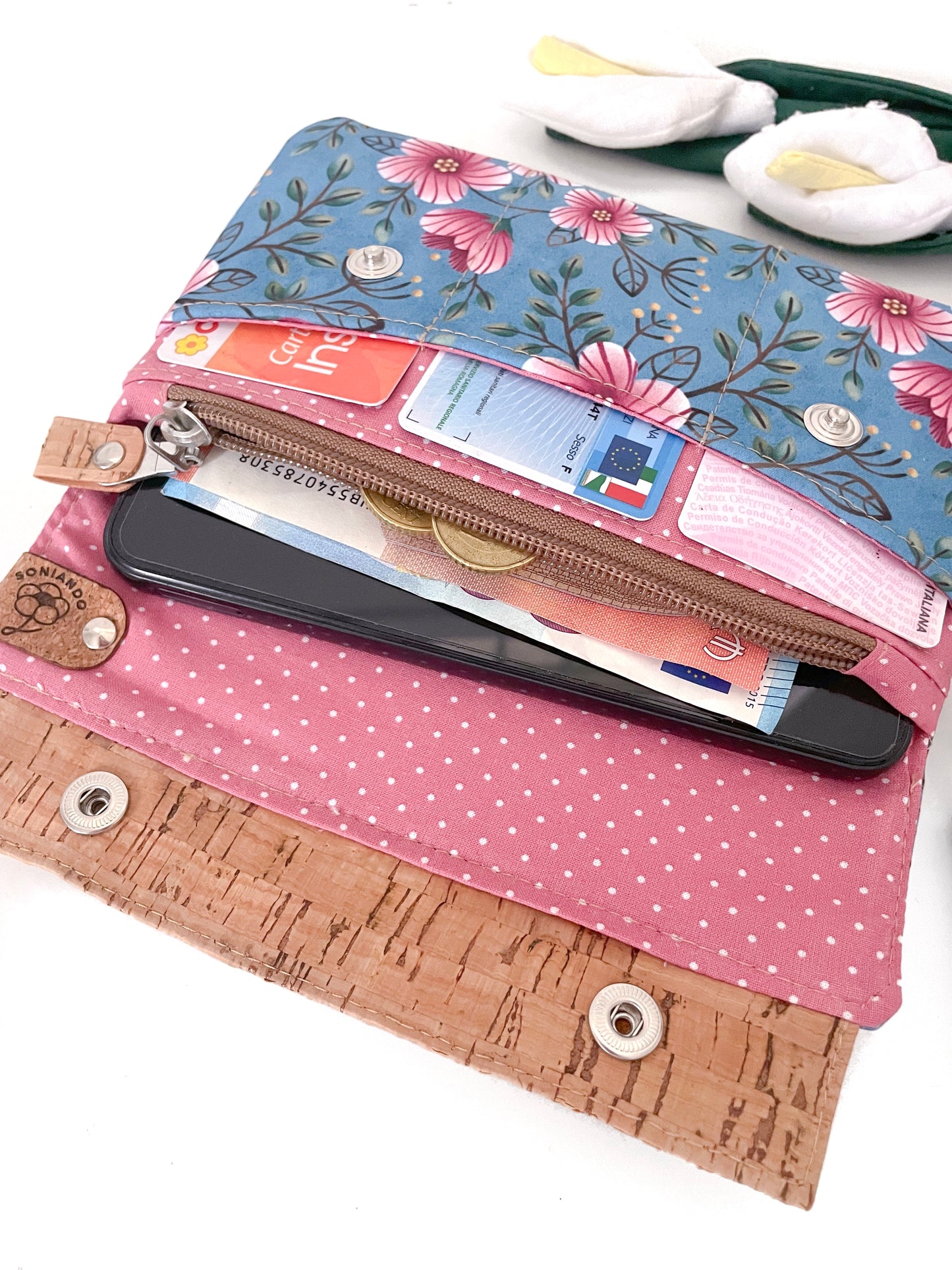 PORTAFOGLIO EVA FIORI ROSA