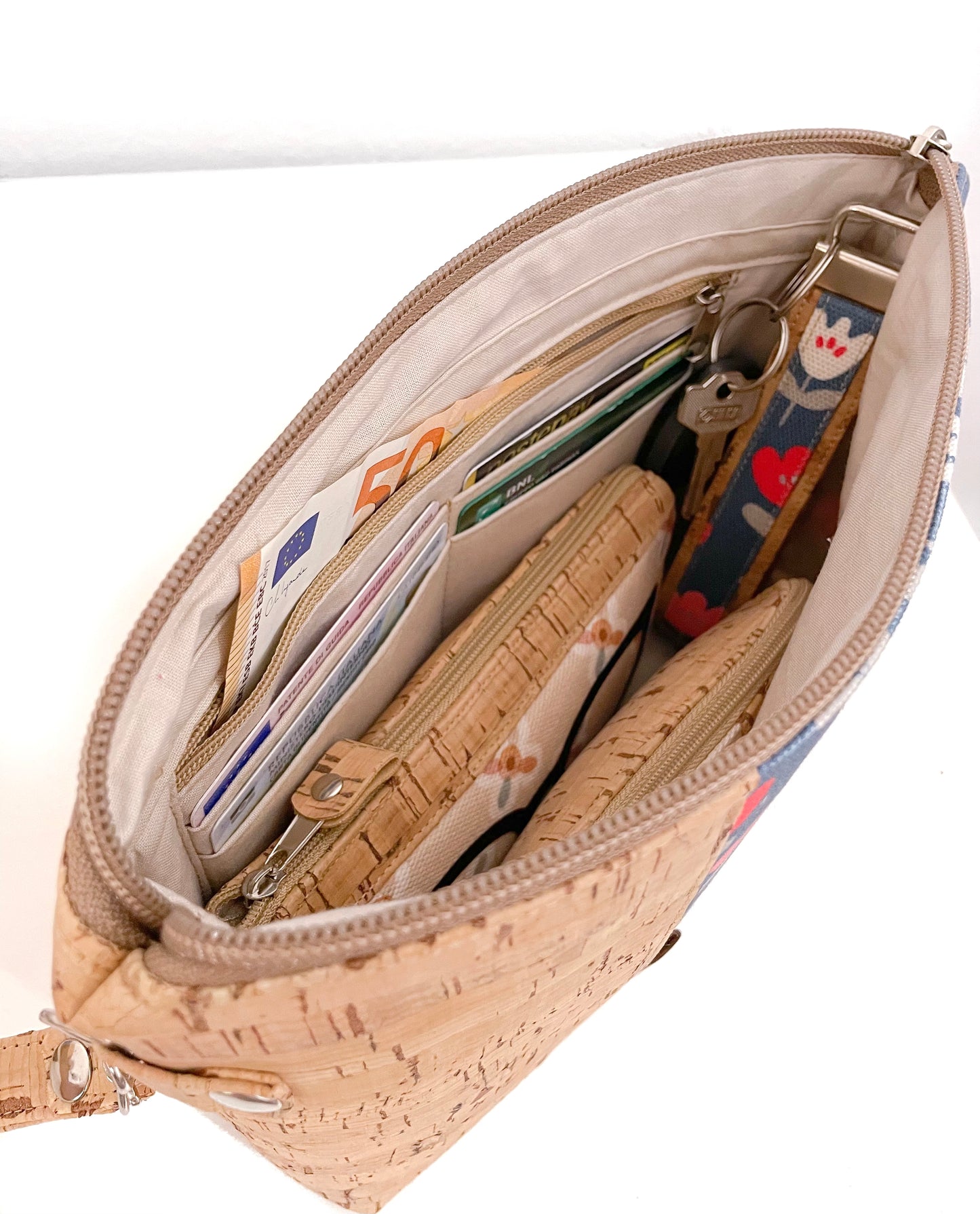 SUMMER POCHETTE GEOMETRICA BEIGE