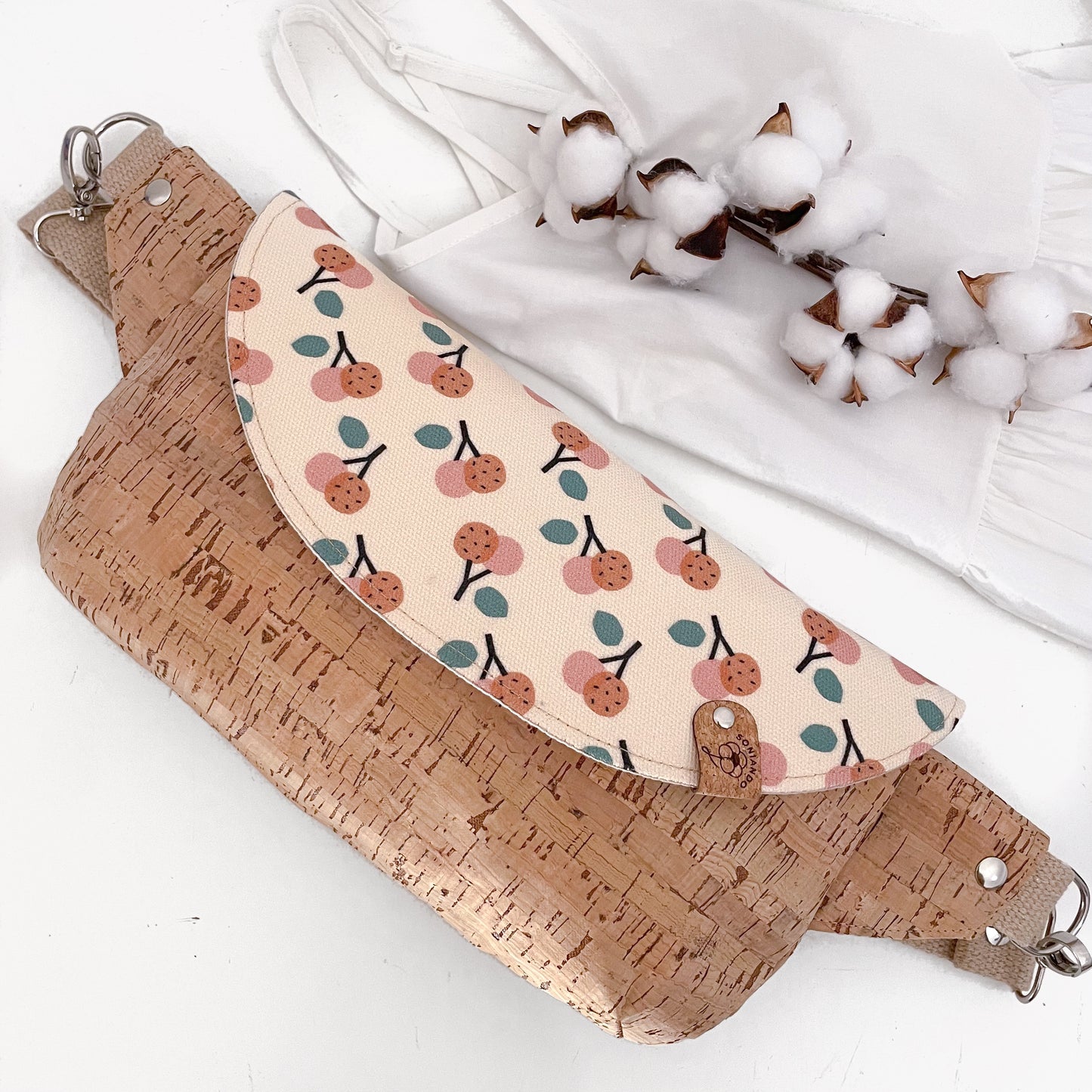 BORSA MARSUPIO CLOE FIORI CILIEGIE