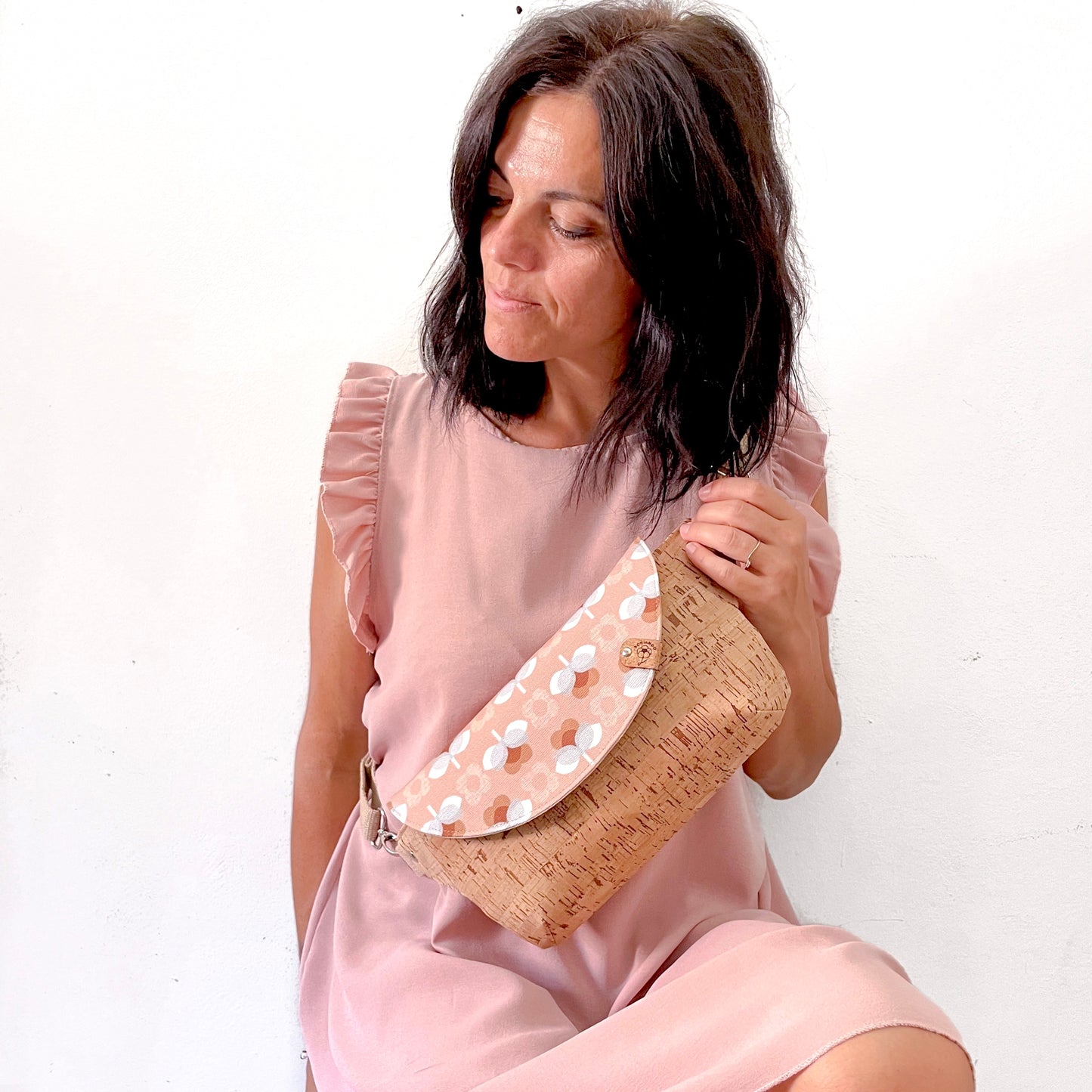 BORSA MARSUPIO CLOE FIORI RETRÓ ROSA