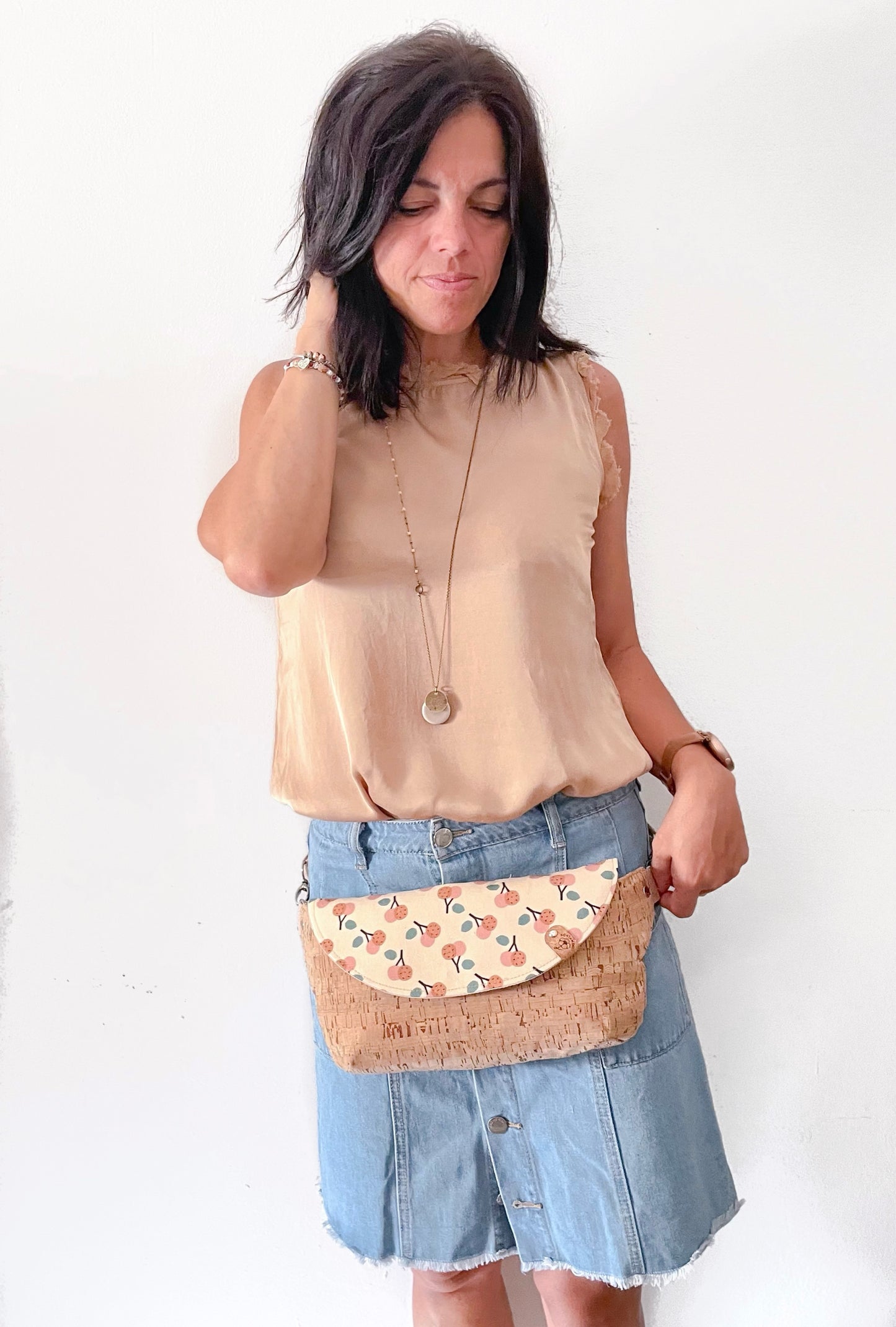 BORSA MARSUPIO CLOE FIORI CILIEGIE