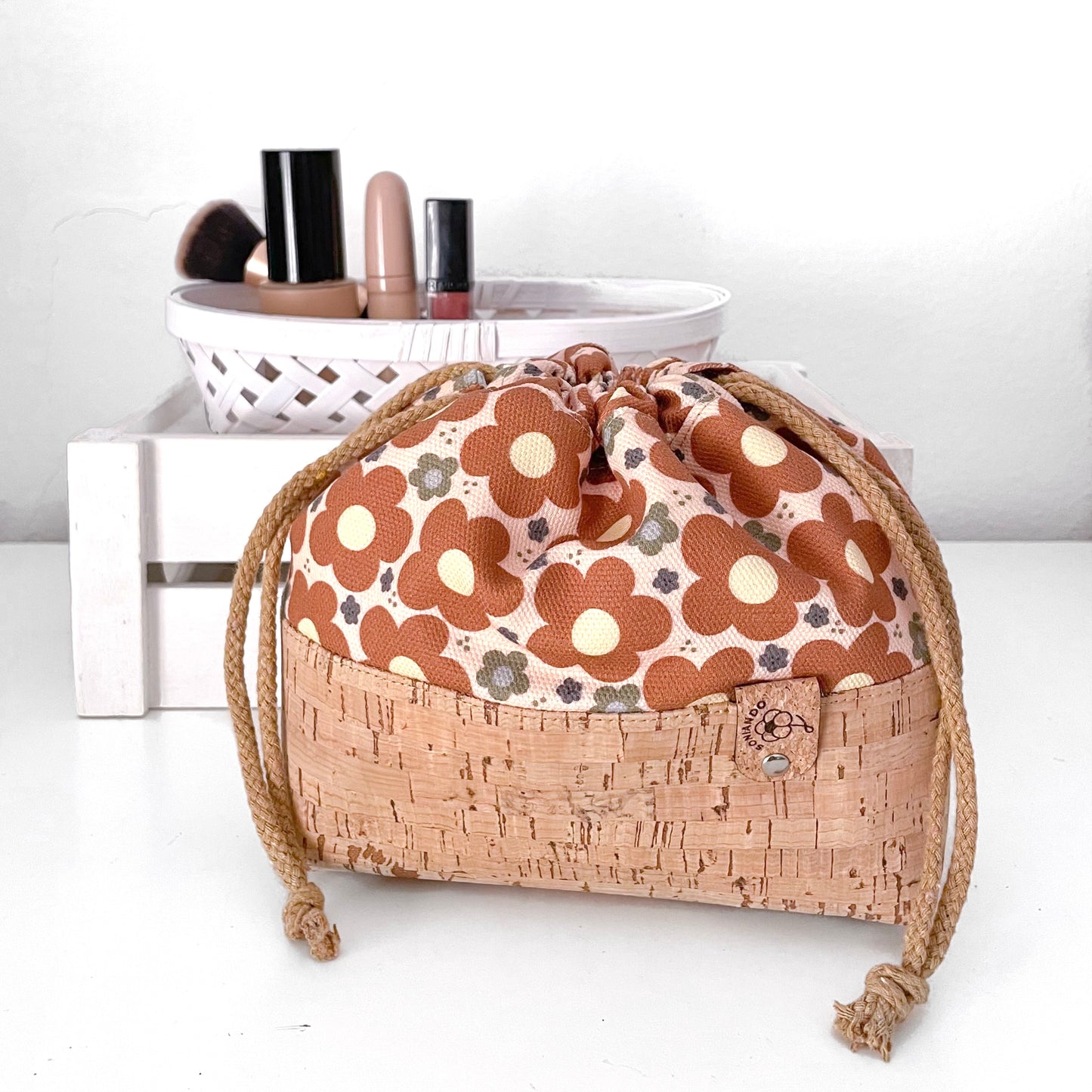 TROUSSE OLIVIA FIORI MARRONI