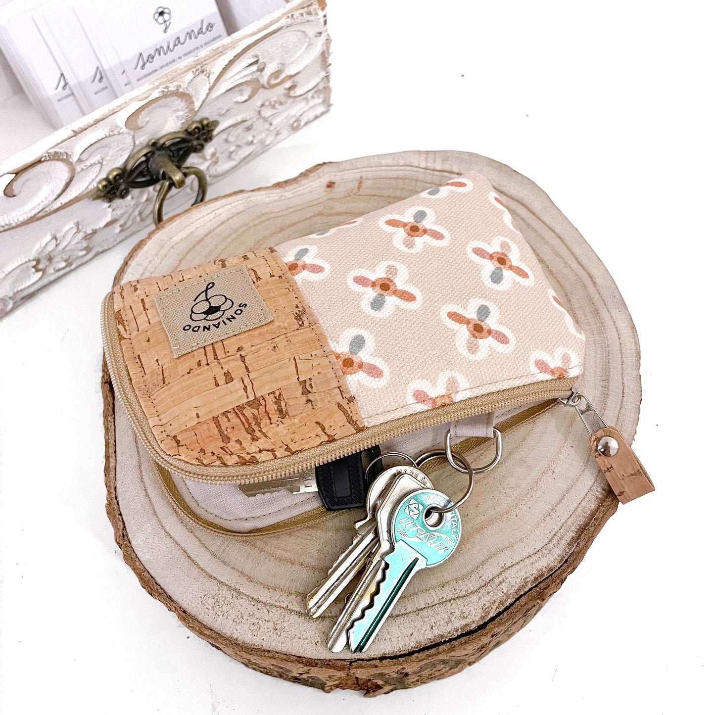 ASTUCCIO PORTACHIAVI BEIGE