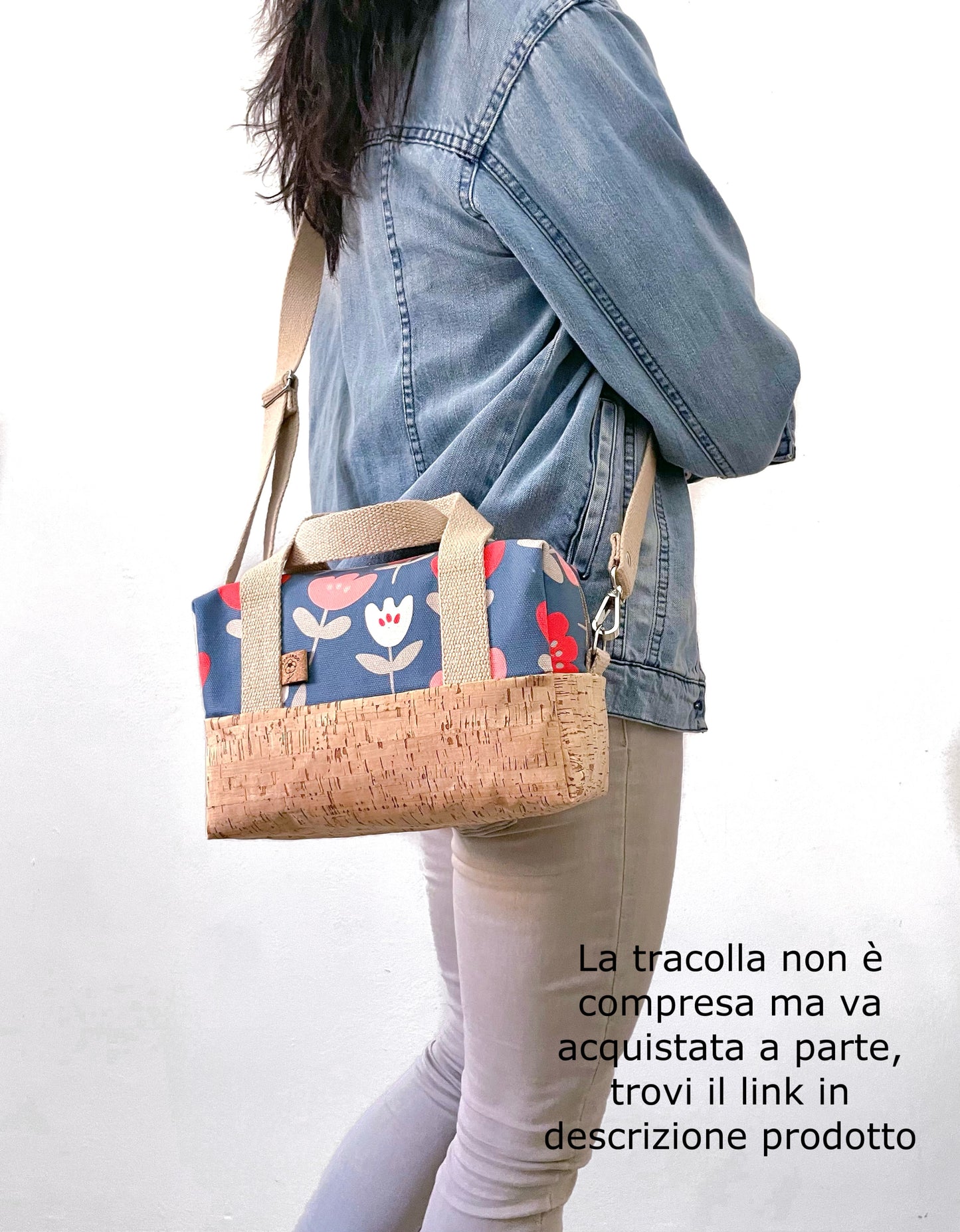 BORSA BEAUTY FLORA TULIPANI BLU