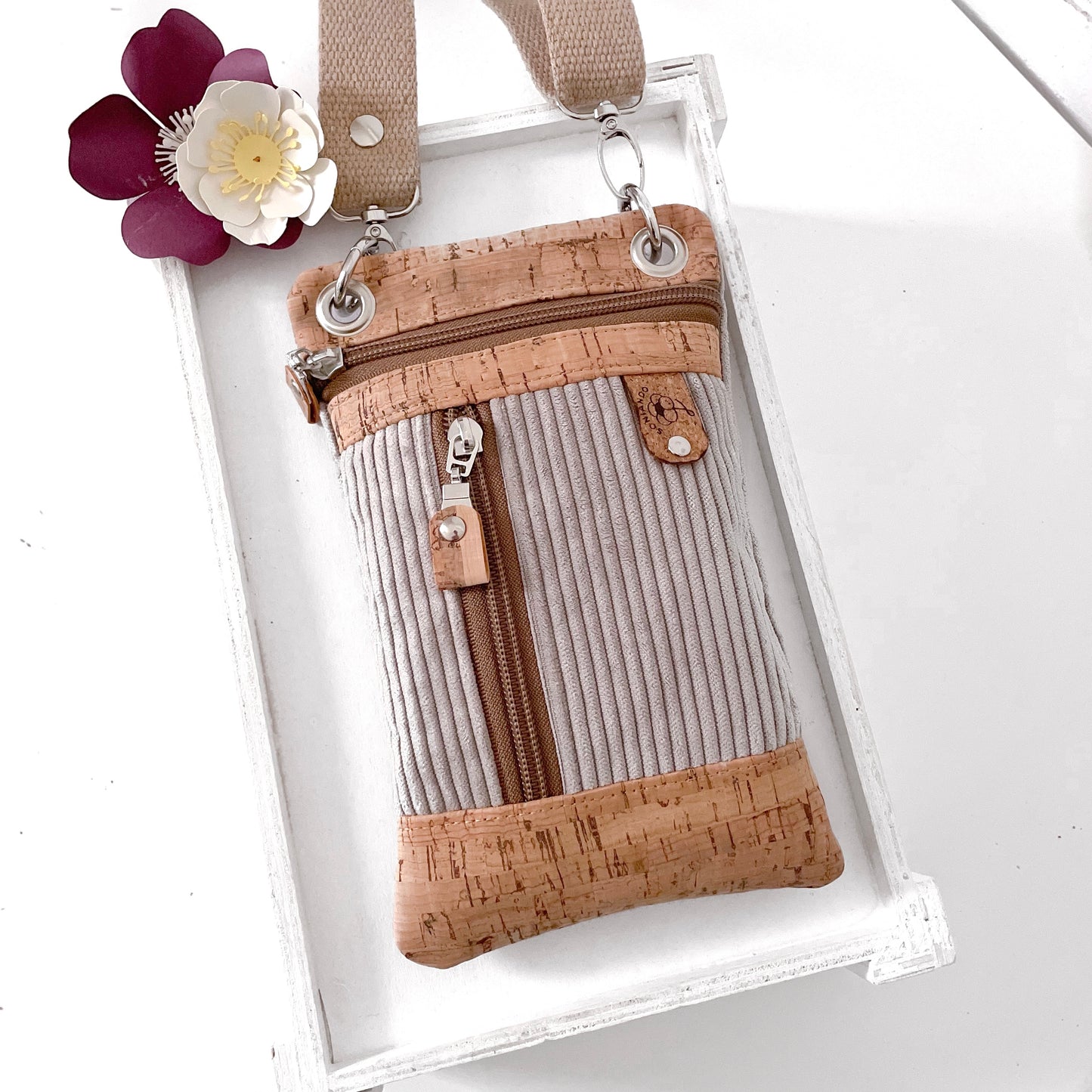 BORSA PORTA CELLULARE VELLUTO GHIACCIO