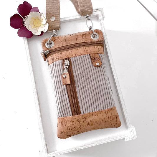 BORSA PORTA CELLULARE VELLUTO GHIACCIO