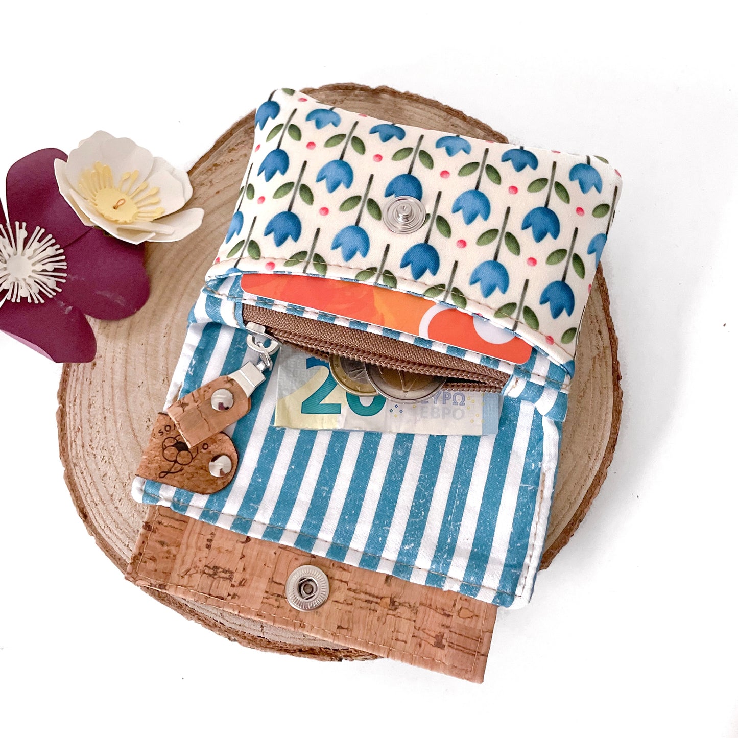 PORTAFOGLIO EVA MINI TULIPANI BLU