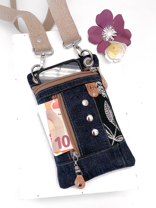 BORSA PORTACELLULARE FOGLIE
