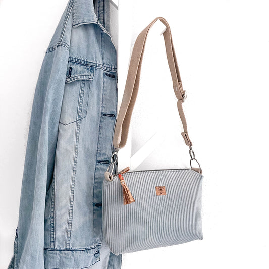 BORSA VELLUTO CELESTE