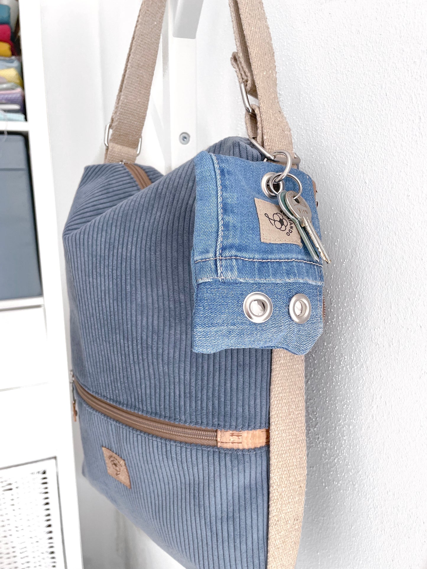 PORTAMONETE JEANS DOPPIA BORCHIA