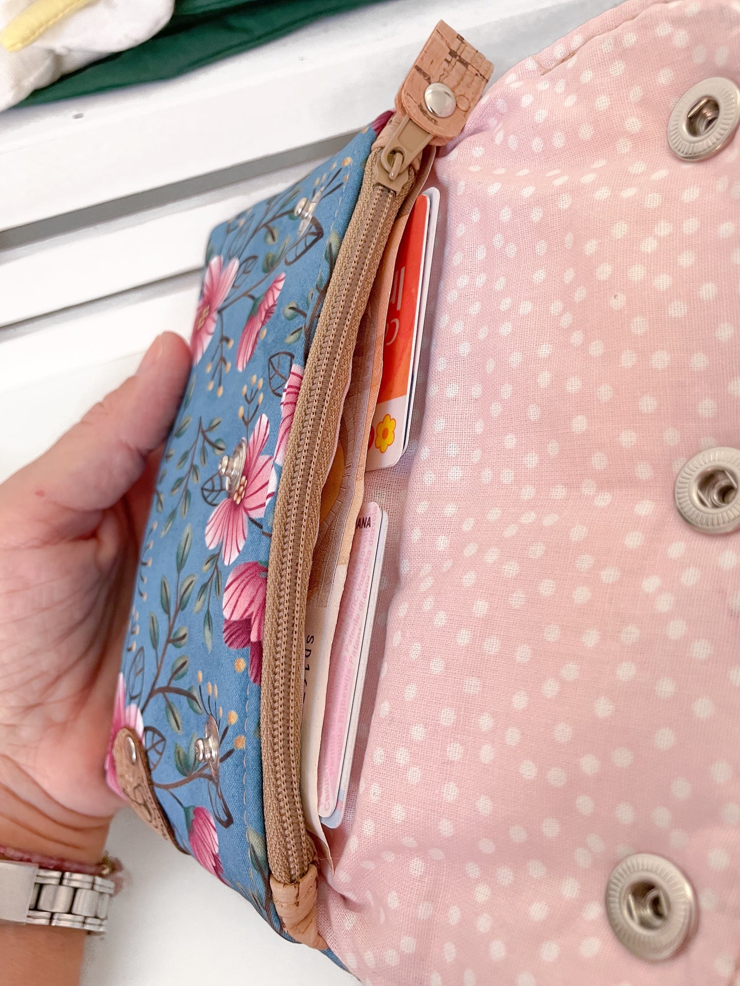 PORTAFOGLIO CINTURA FIORI ROSA