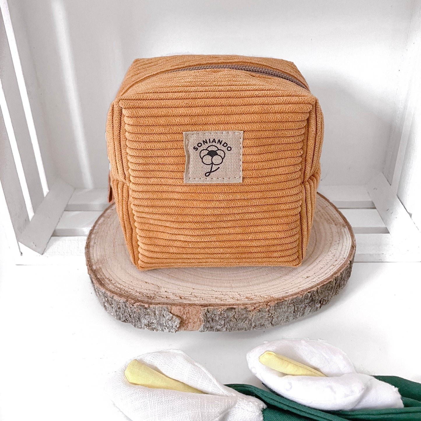 ASTUCCIO CUBO VELLUTO SENAPE