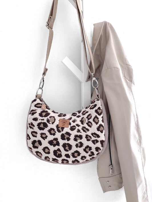 BORSA MEZZALUNA ANIMALIER