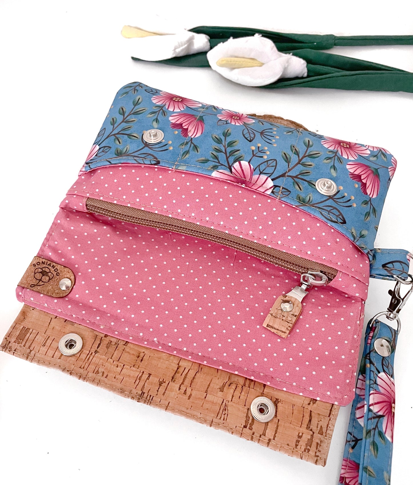 PORTAFOGLIO EVA FIORI ROSA