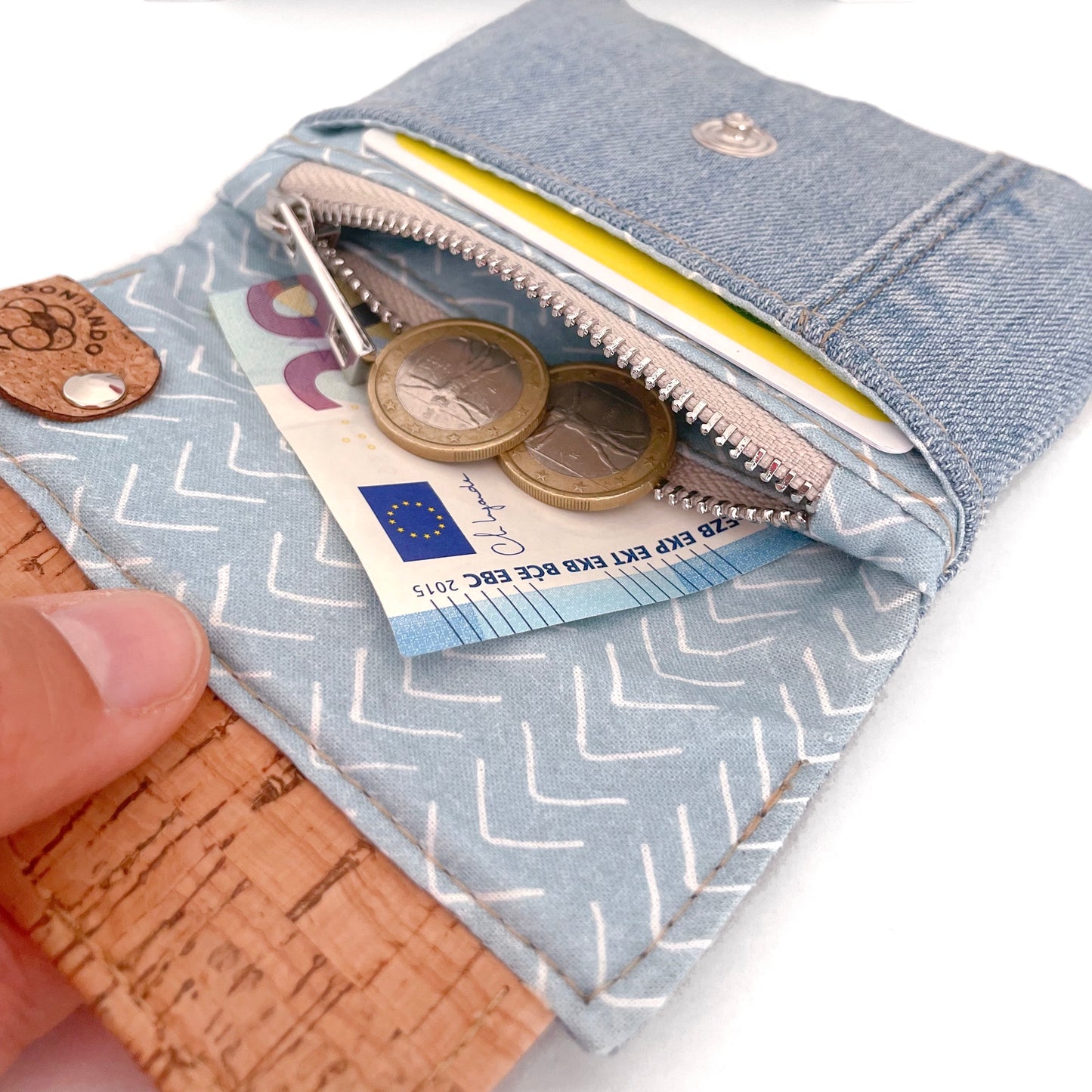 PORTAFOGLIO EVA MINI DENIM AZZURRO