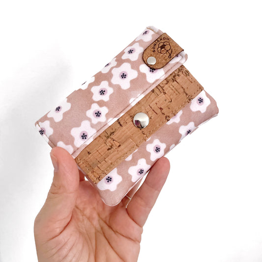 PORTAFOGLIO EVA MINI FIORI BEIGE