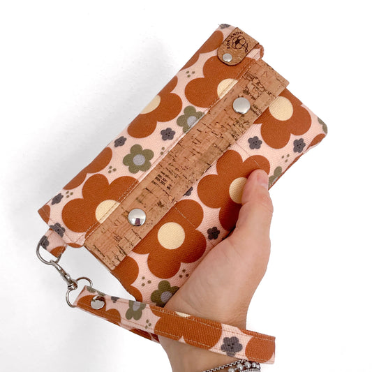 PORTAFOGLIO EVA FIORI MARRONI