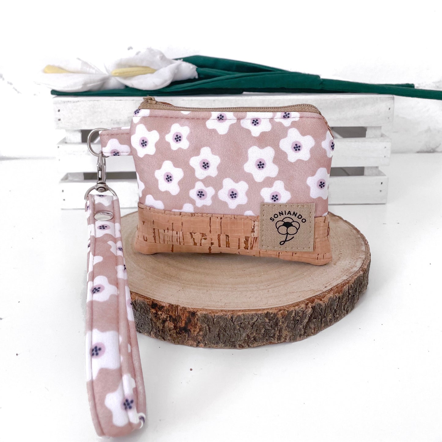 MINI POCHETTE FIORI BEIGE