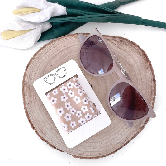 PANNO PULIZIA OCCHIALI FIORI BEIGE