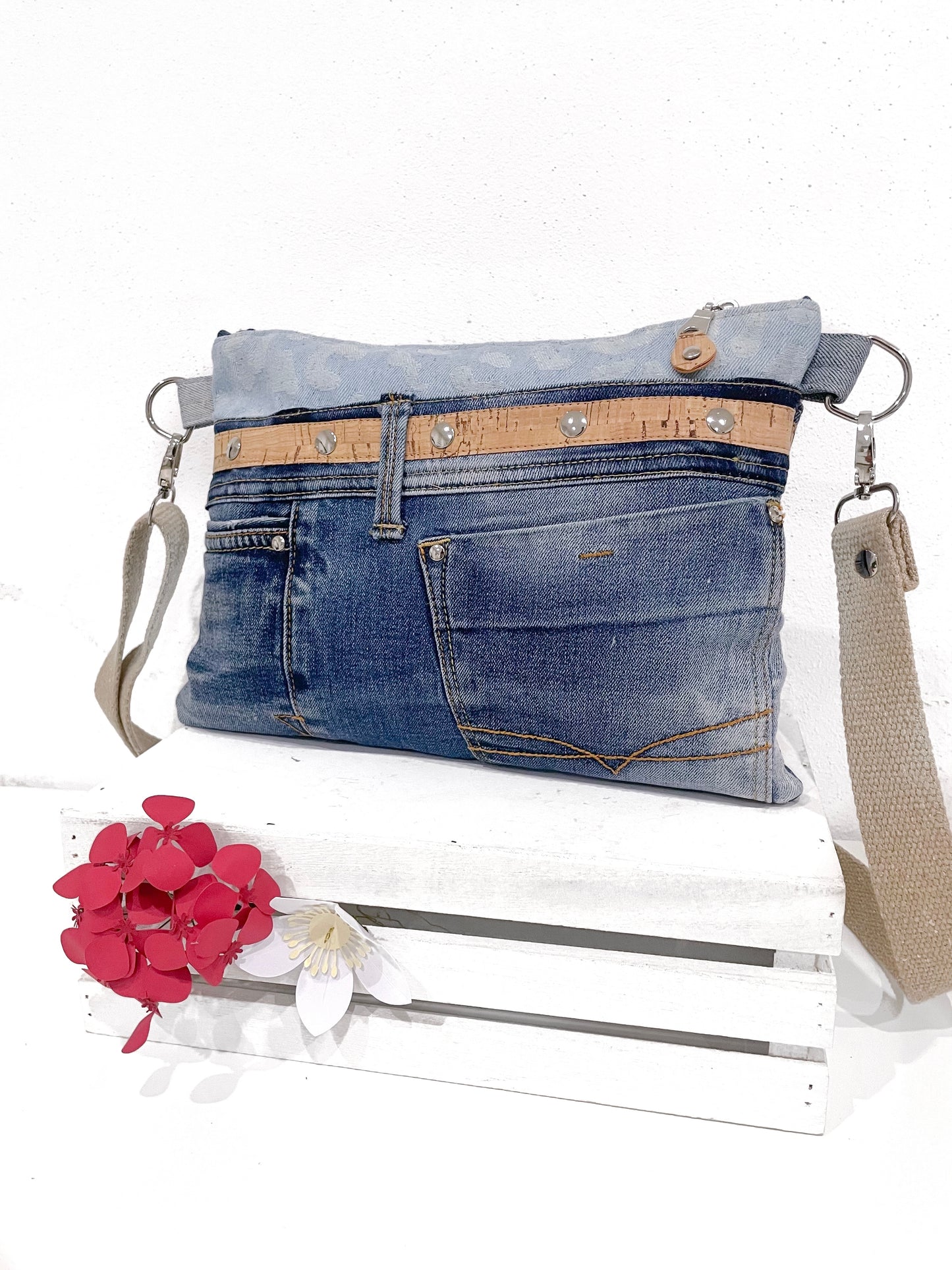 BORSA JEANS RIGHE