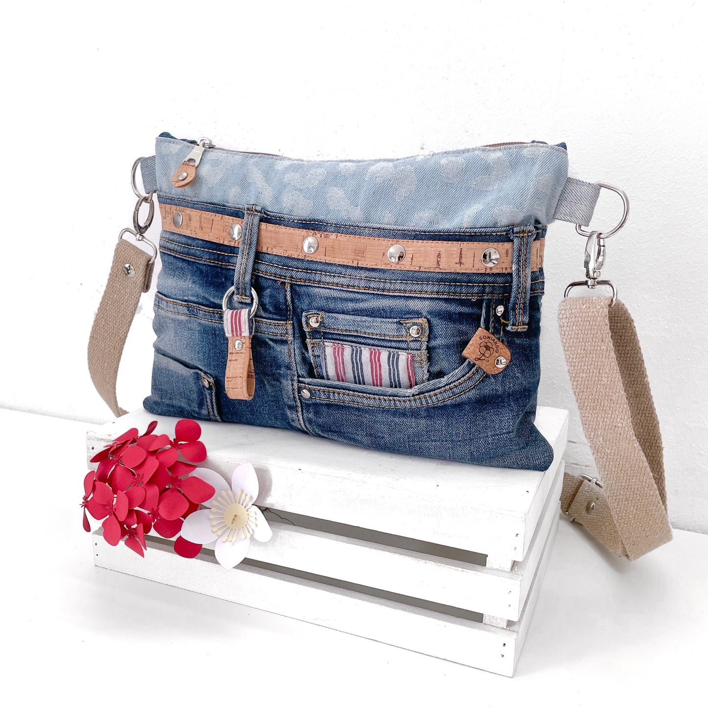 BORSA JEANS RIGHE