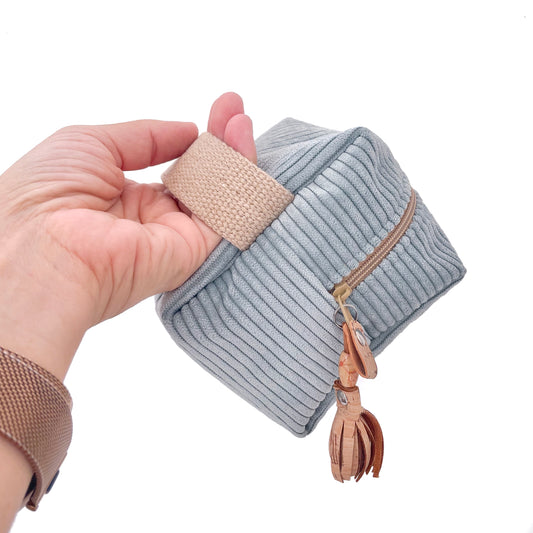 ASTUCCIO CUBO VELLUTO CELESTE