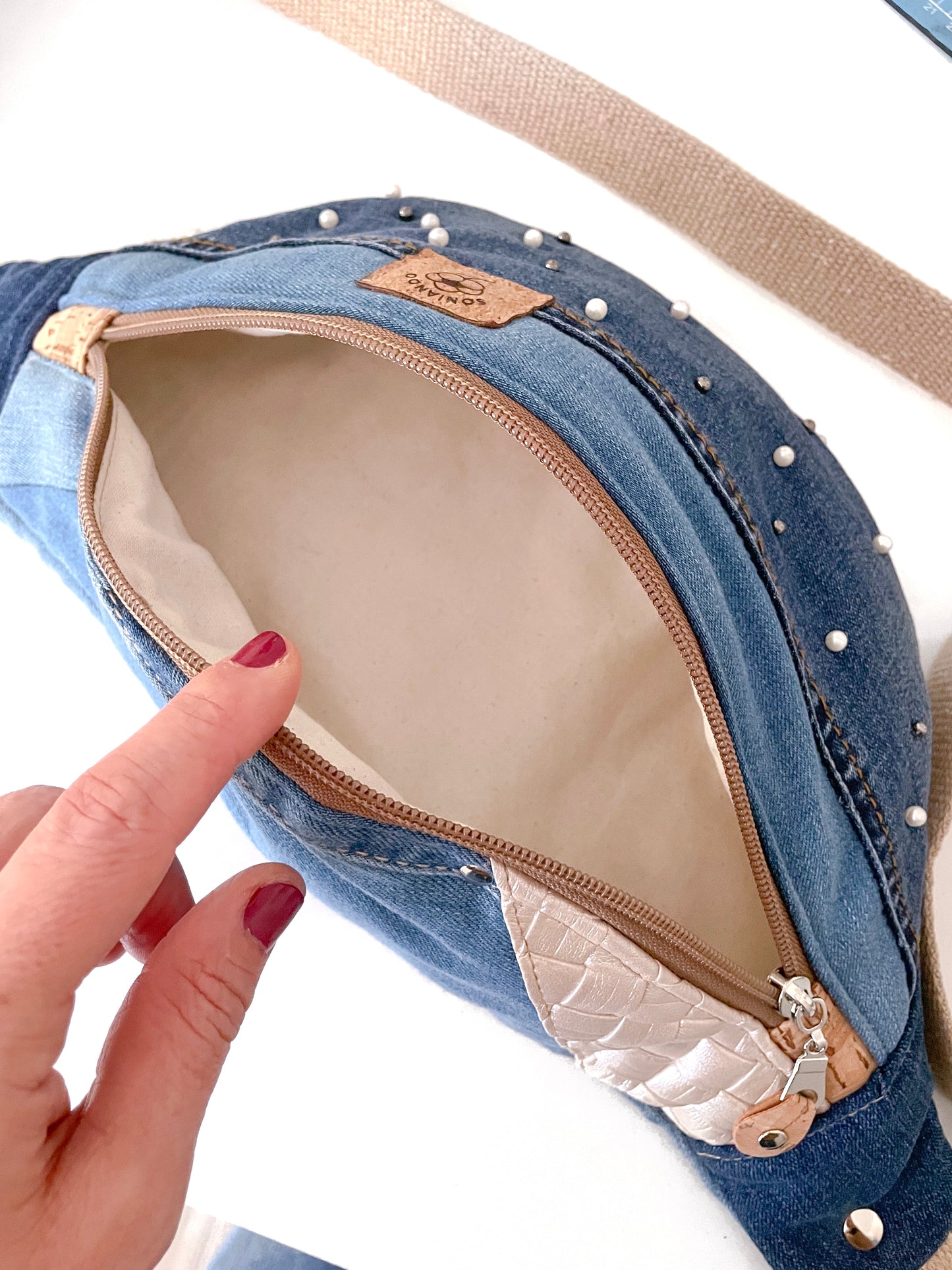 MARSUPIO JEANS PERLINE