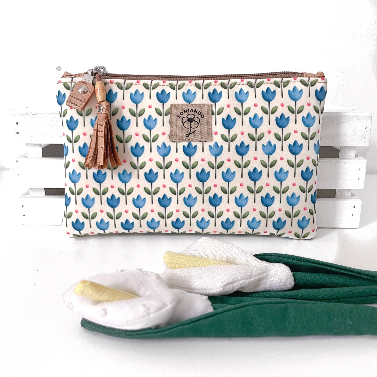 ASTUCCIO FLUFFY TULIPANI BLU