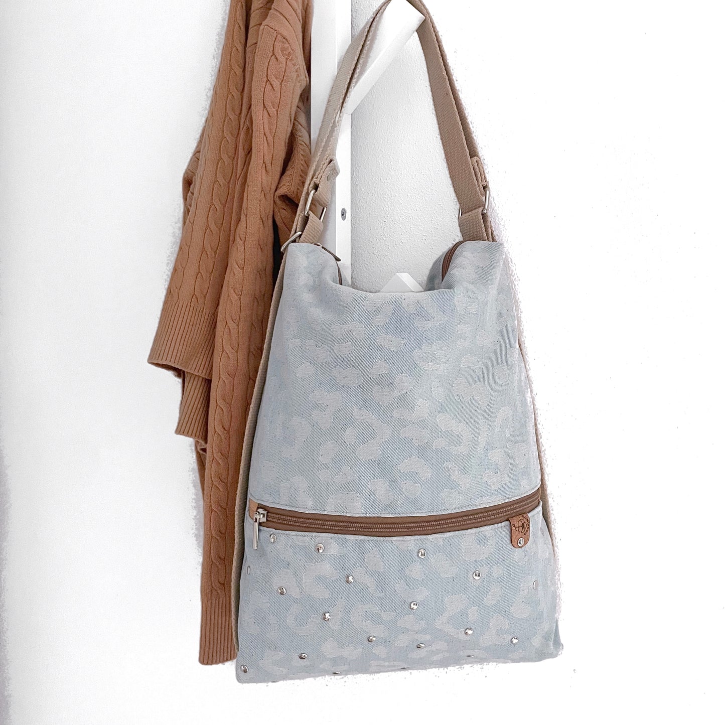 SACCA ZAINO/BORSA JEANS ANIMALIER