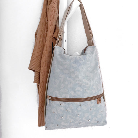 SACCA ZAINO/BORSA JEANS ANIMALIER