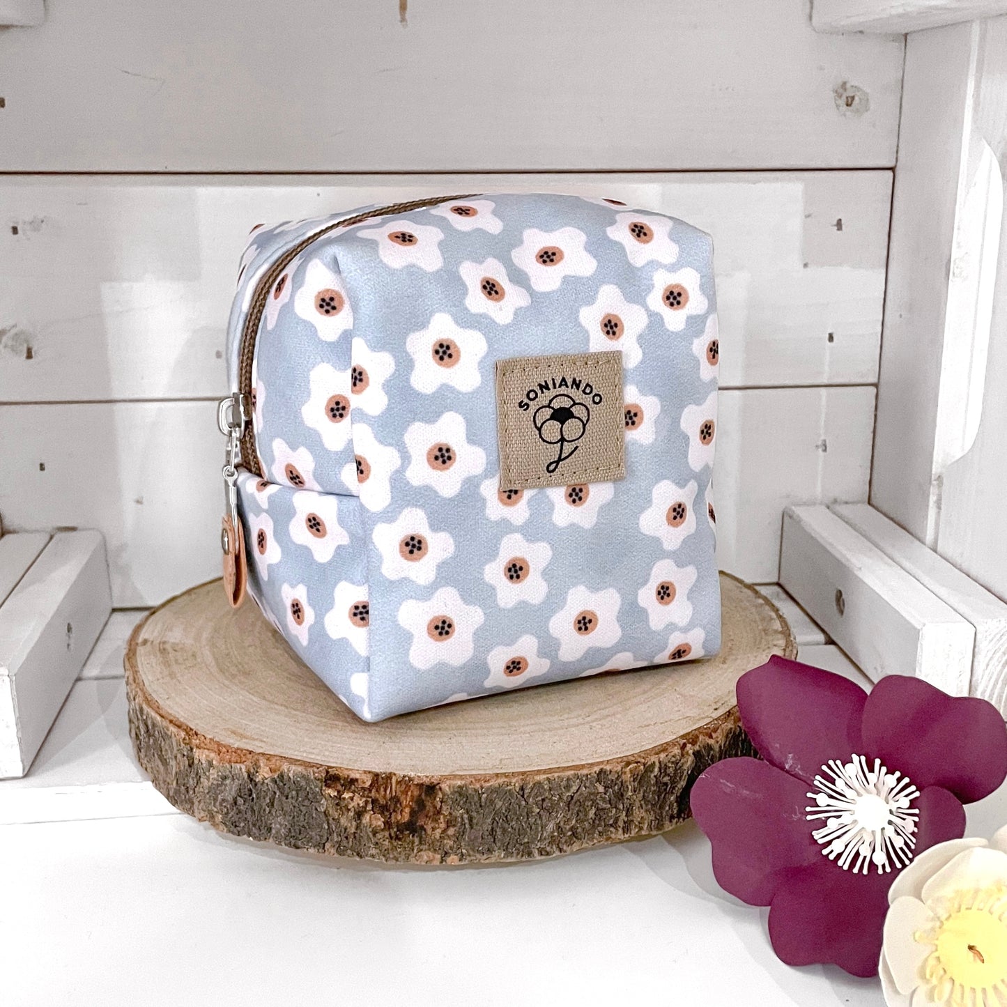 ASTUCCIO CUBO FIORI AZZURRI