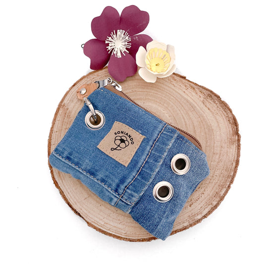 PORTAMONETE JEANS DOPPIA BORCHIA