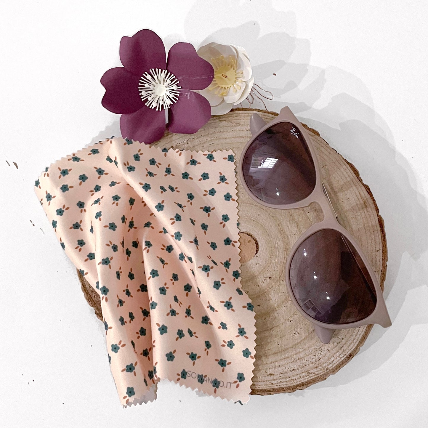 PANNO PULIZIA OCCHIALI FIORI