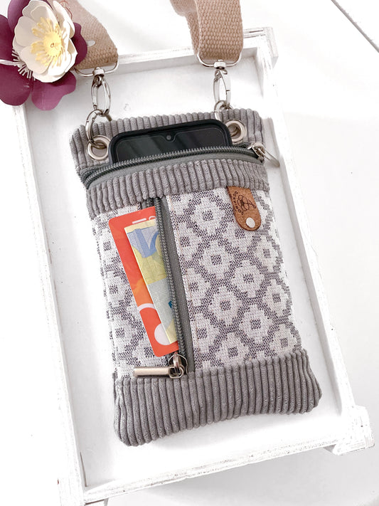 BORSA PORTA CELLULARE GRIGIA