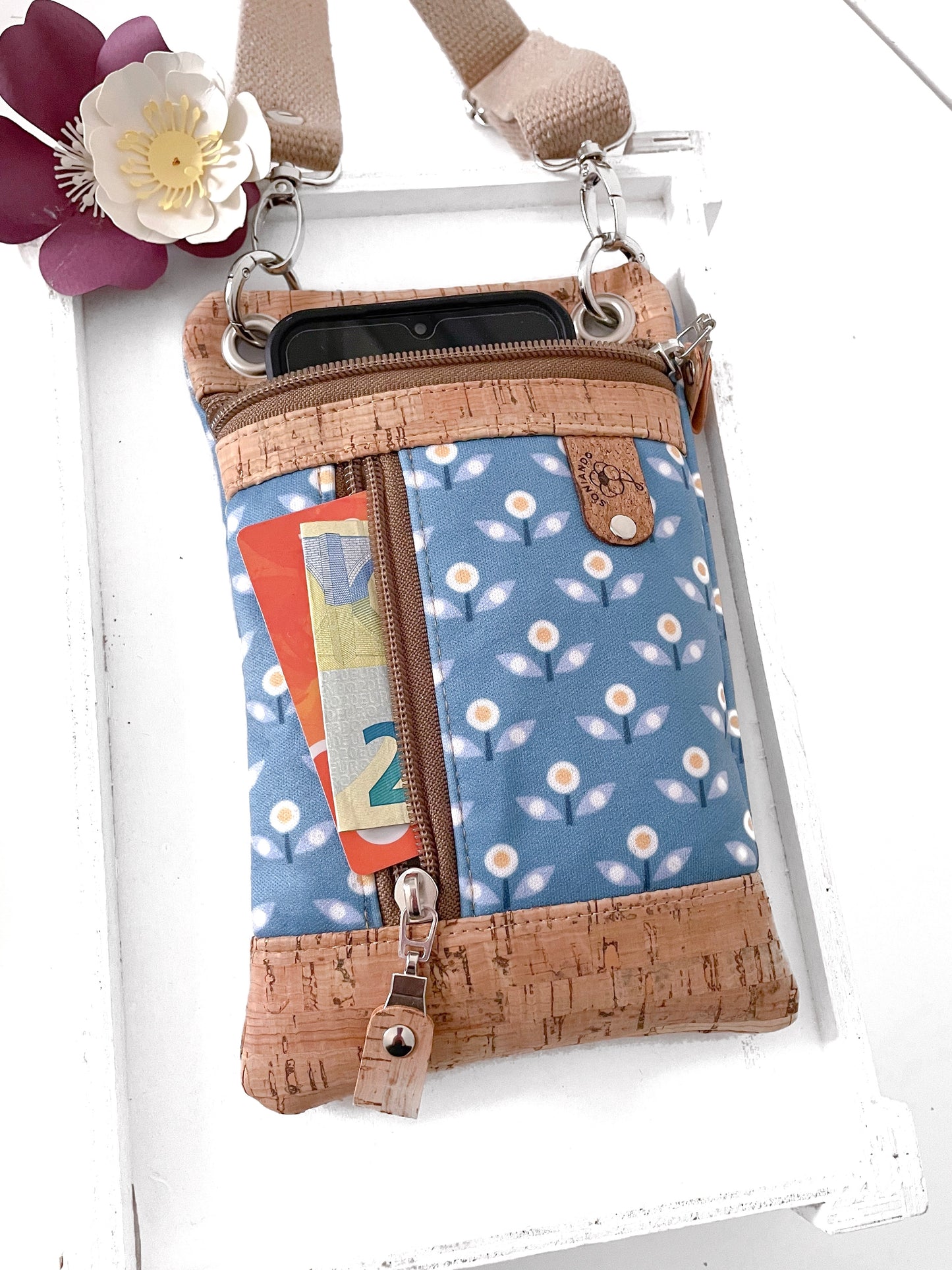 BORSA PORTA CELLULARE FIORI