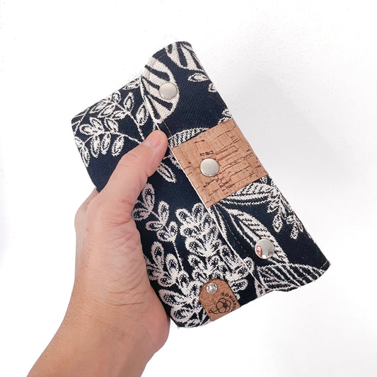 PORTAFOGLIO CINTURA NERO FOGLIE