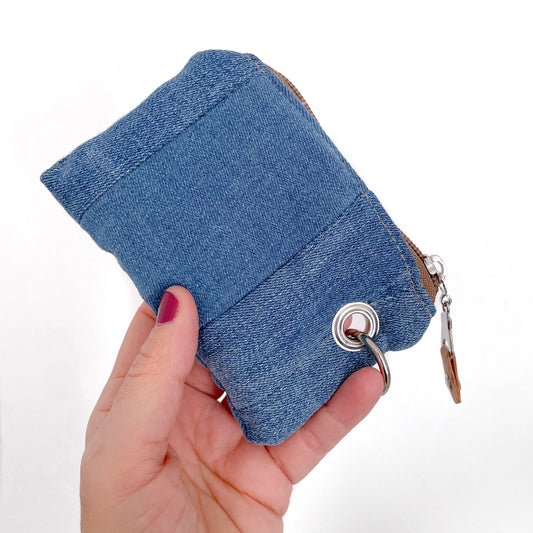 PORTAMONETE JEANS DOPPIA BORCHIA