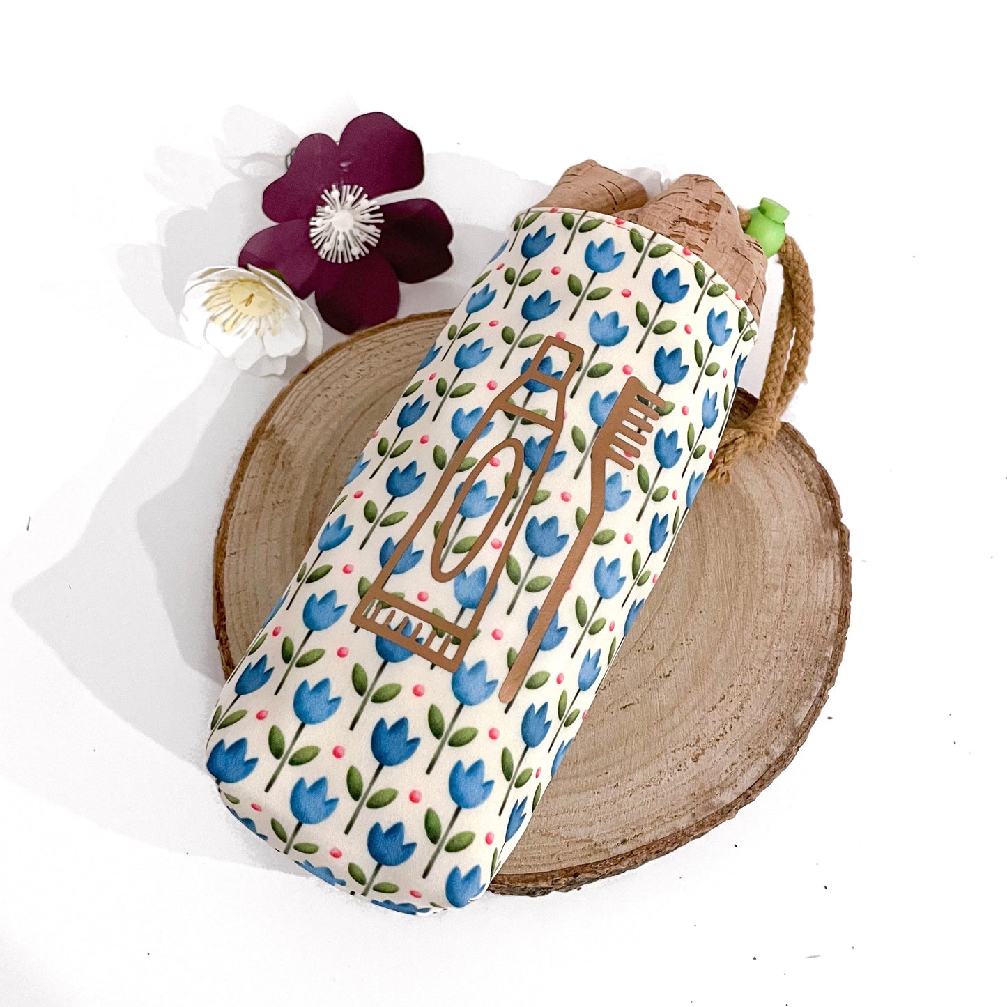 PORTASPAZZOLINO TULIPANI BLU