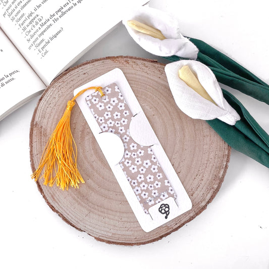 SEGNALIBRO ALLUMINIO FIORI BEIGE