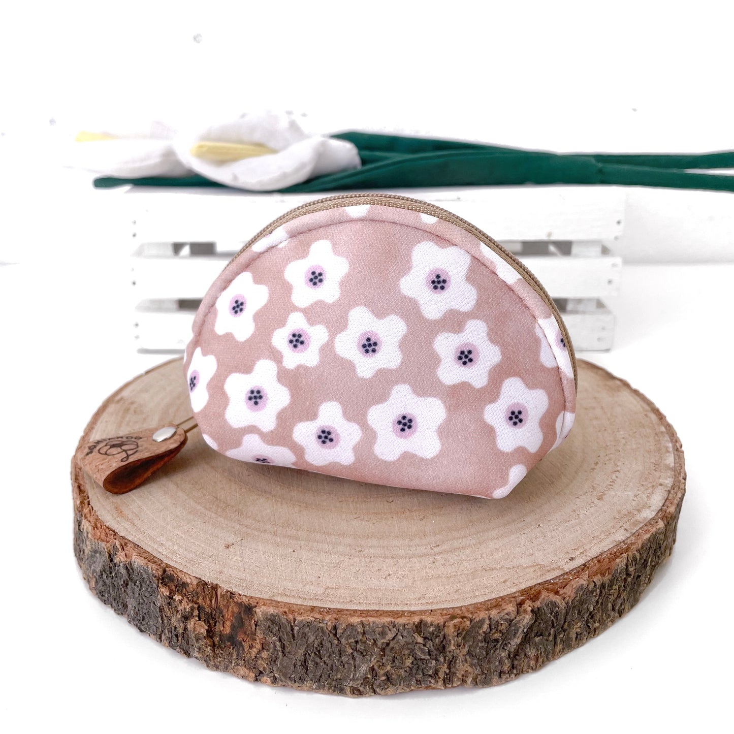 PORTAMONETE FIORI BEIGE