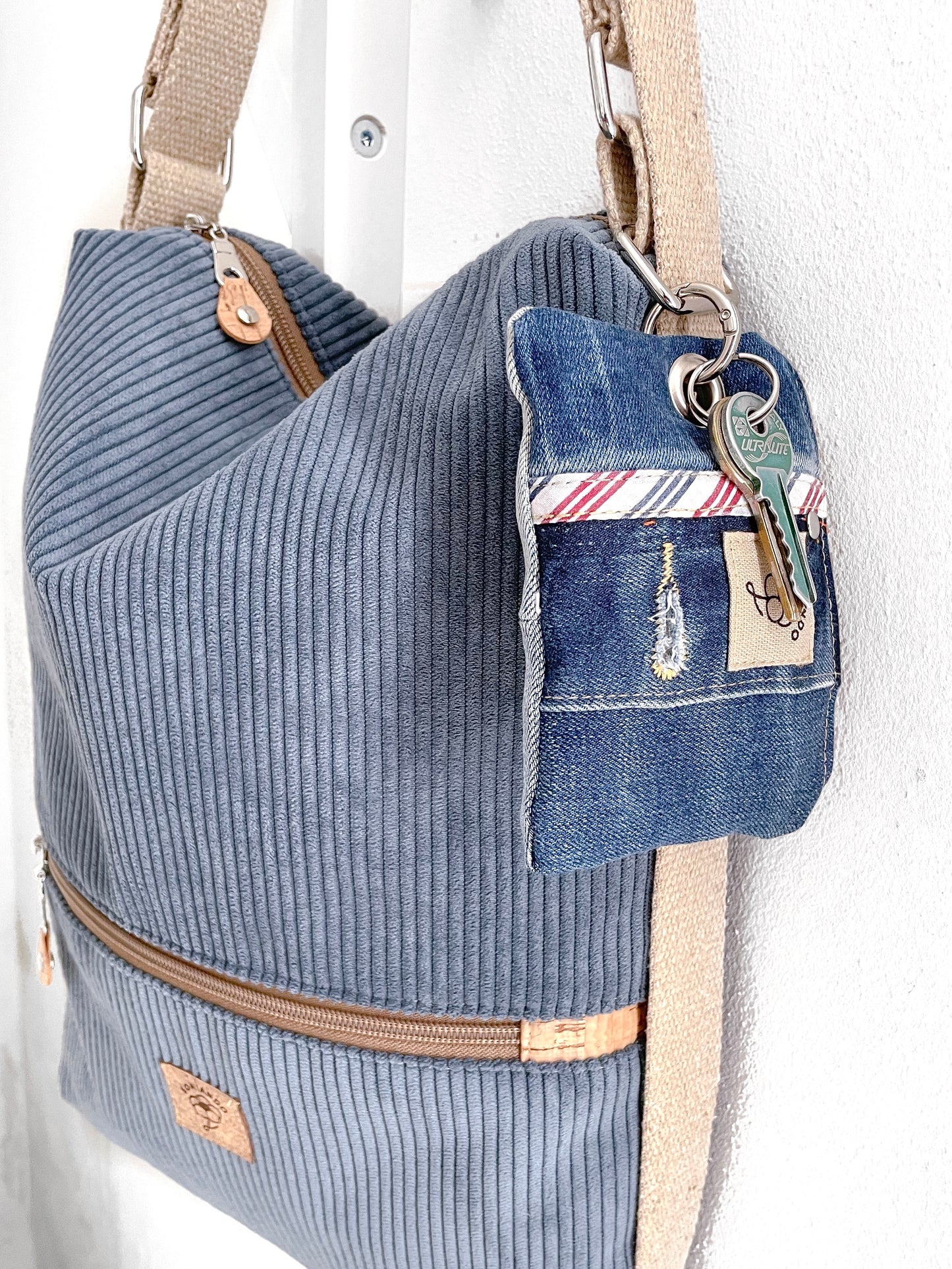 PORTAMONETE JEANS ROSSO BLU