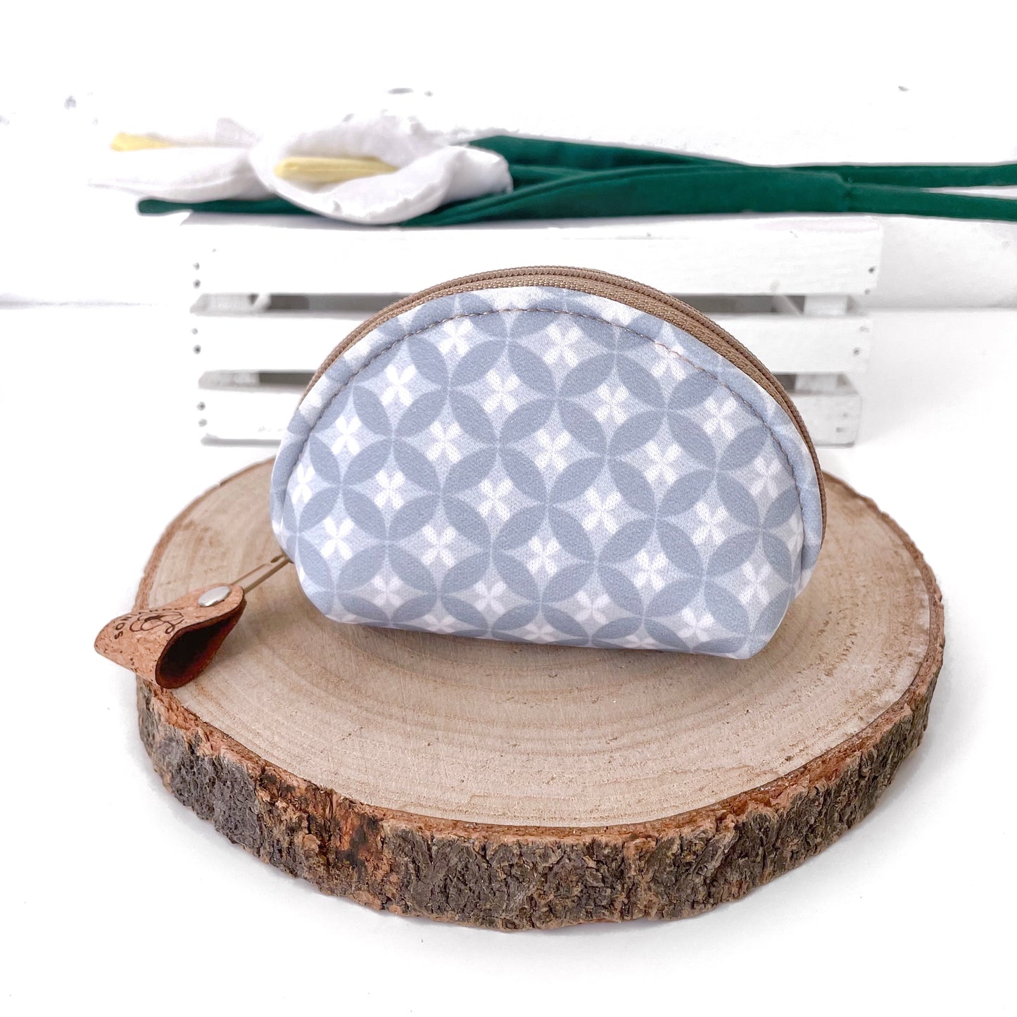 PORTAMONETE FIORI GREY