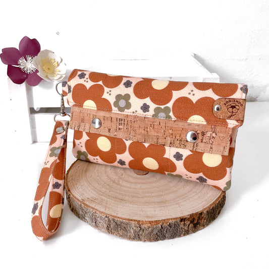 PORTAFOGLIO EVA FIORI MARRONI