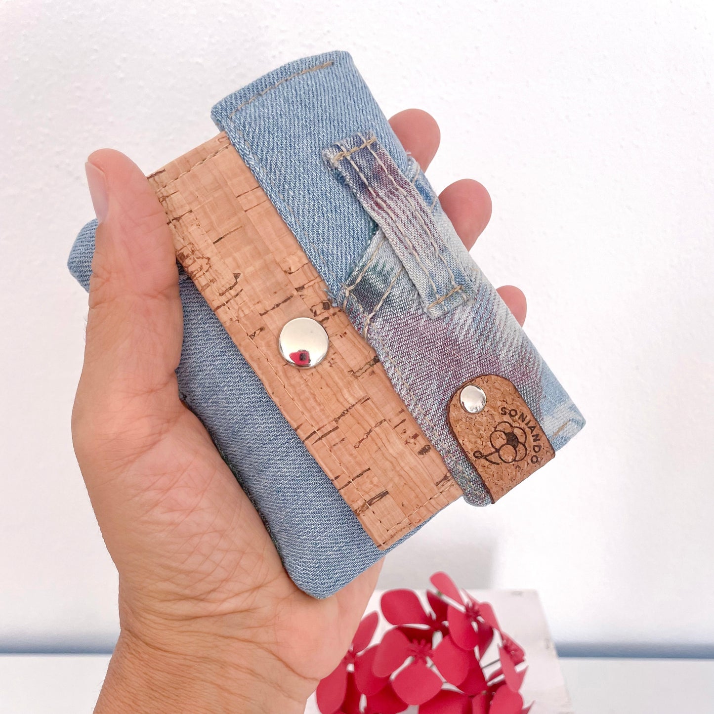 PORTAFOGLIO EVA MINI DENIM AZZURRO
