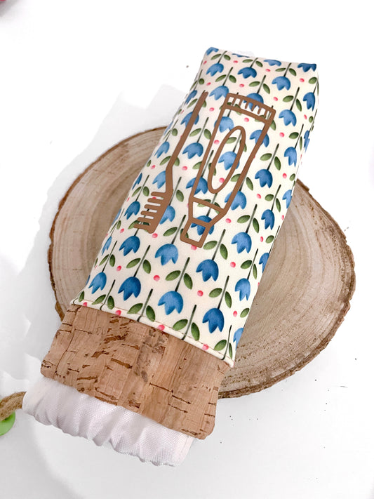 PORTASPAZZOLINO TULIPANI BLU