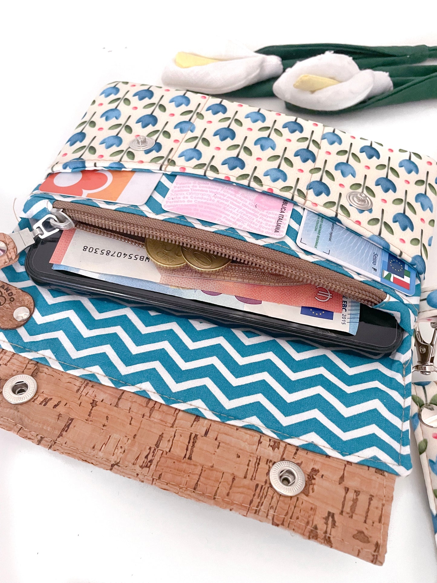 PORTAFOGLIO EVA TULIPANI BLU