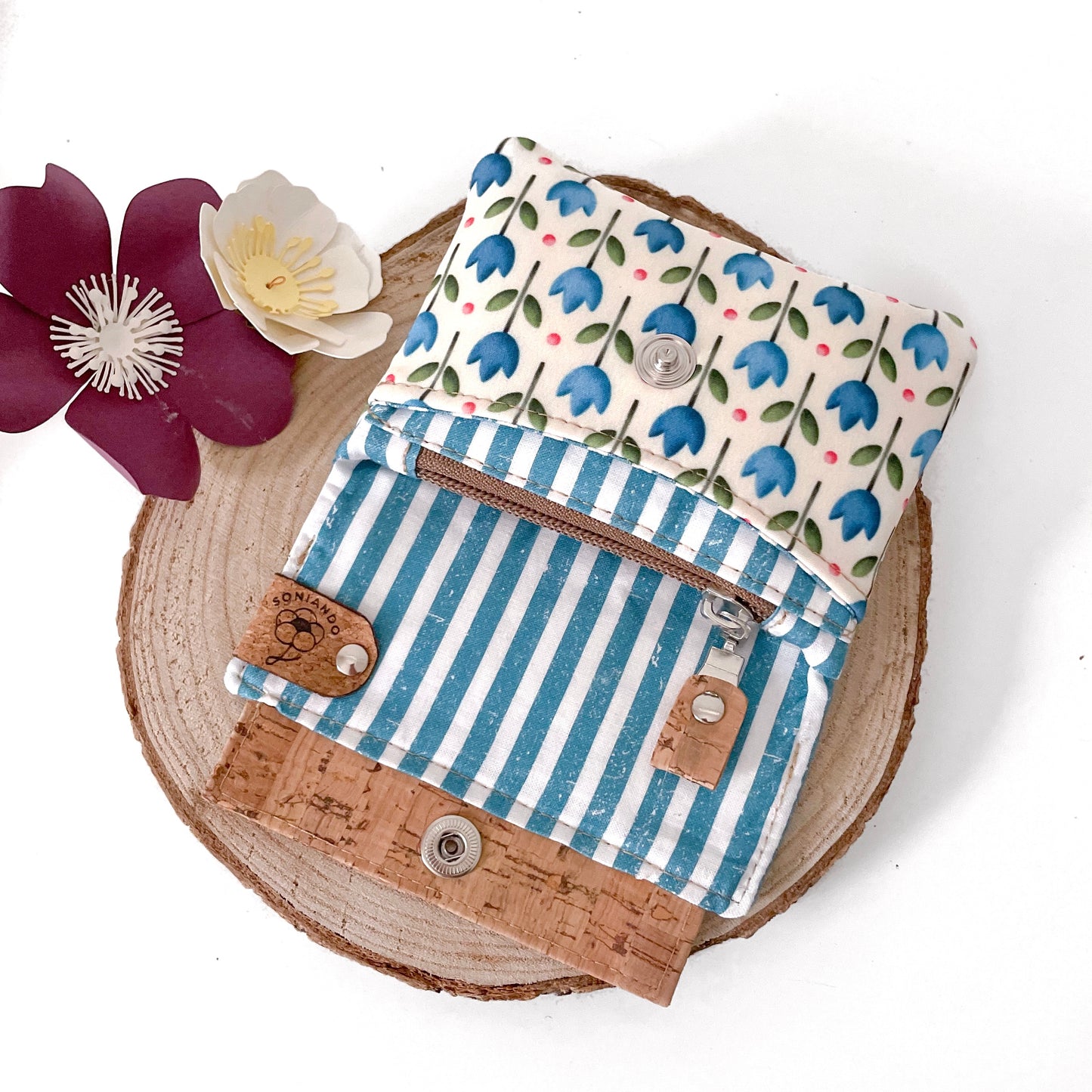 PORTAFOGLIO EVA MINI TULIPANI BLU