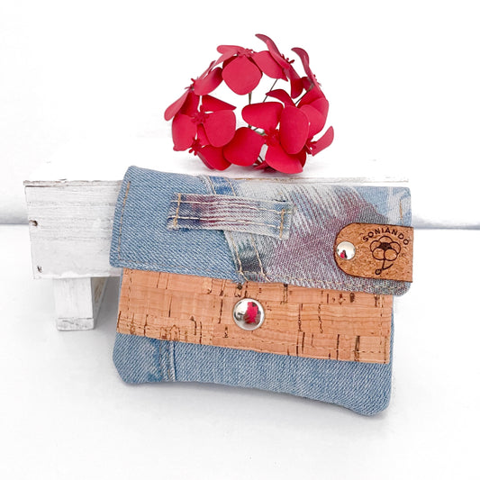PORTAFOGLIO EVA MINI DENIM AZZURRO
